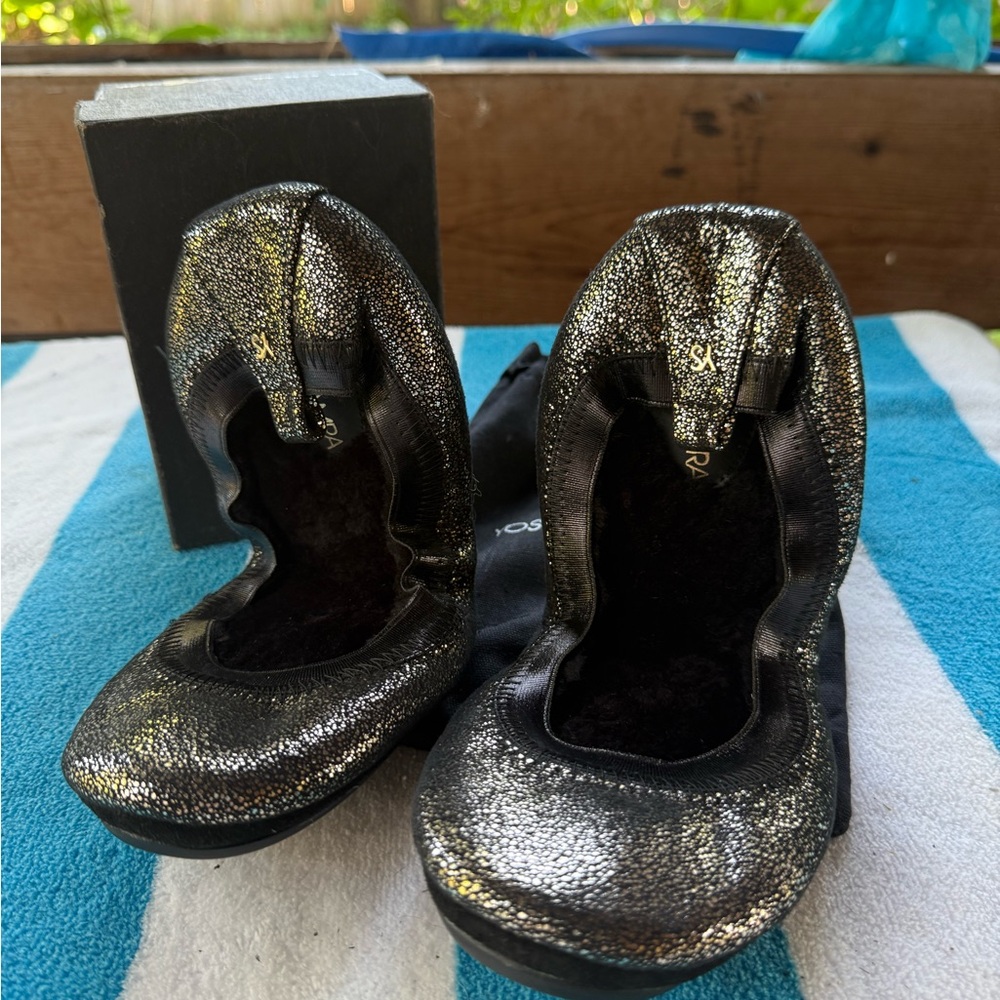 Yosi Samra Women's Glittering Gold Flats